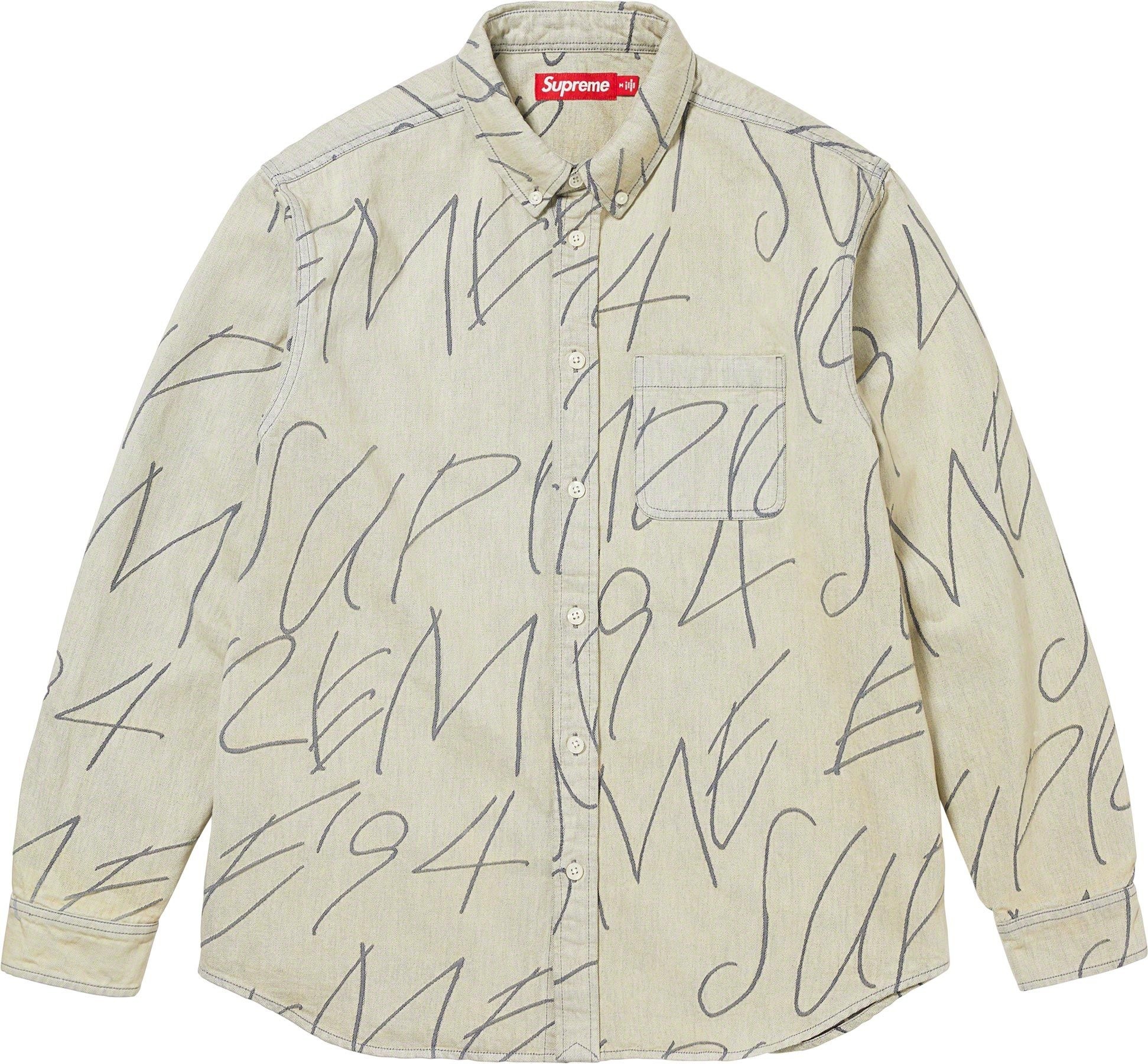 Handwriting Jacquard Denim Shirt view 11